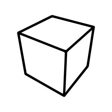 Beyaz arkaplanda küp satır simgesi izole edildi