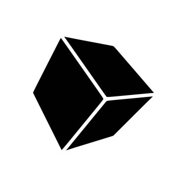 Küp şekil simgesi beyaz arkaplanda izole edildi