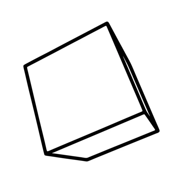 Icona Linea Cubo Isolata Sfondo Bianco — Vettoriale Stock