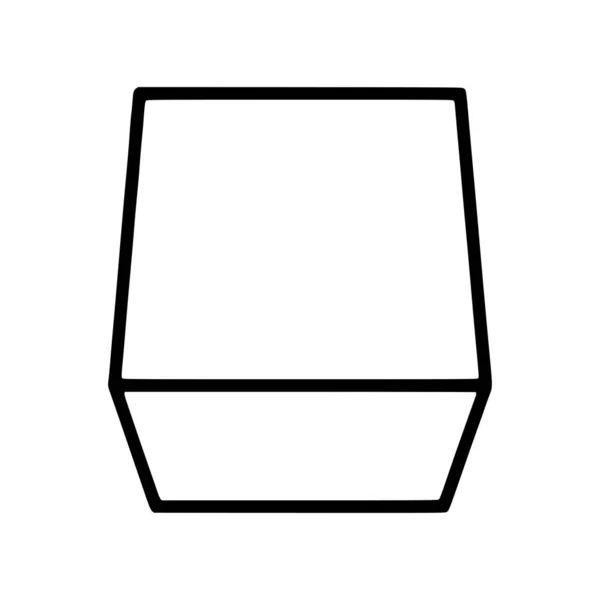 Icône Ligne Cube Isolé Sur Fond Blanc — Image vectorielle