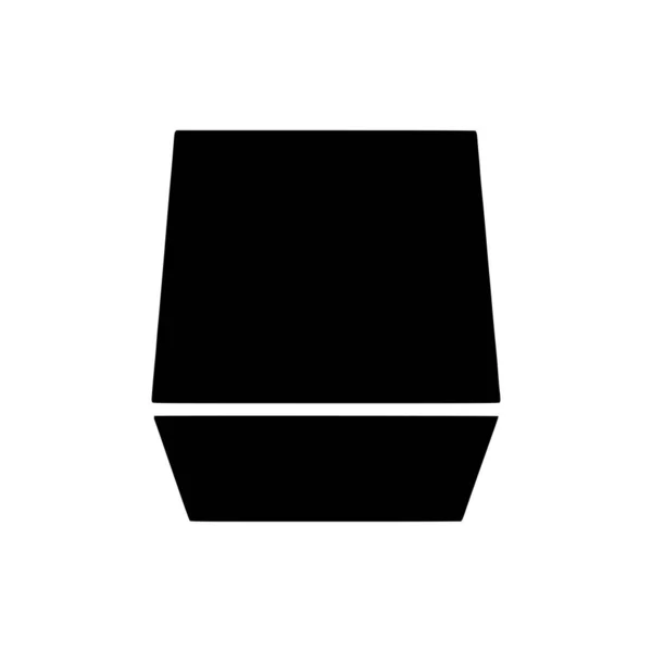 Cubo Icona Glyph Isolato Sfondo Bianco — Vettoriale Stock