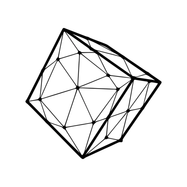 Icona Poligonale Cubo Isolata Sfondo Bianco — Vettoriale Stock