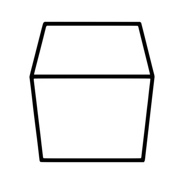 Cube Vonal Ikon Elszigetelt Fehér Háttér — Stock Vector