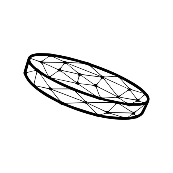 Circle Polygonal Ikon Isolerad Vit Bakgrund — Stock vektor