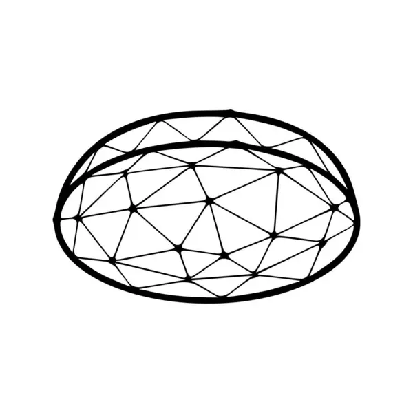 白い背景に隔離された円形の多角形のアイコン — ストックベクタ