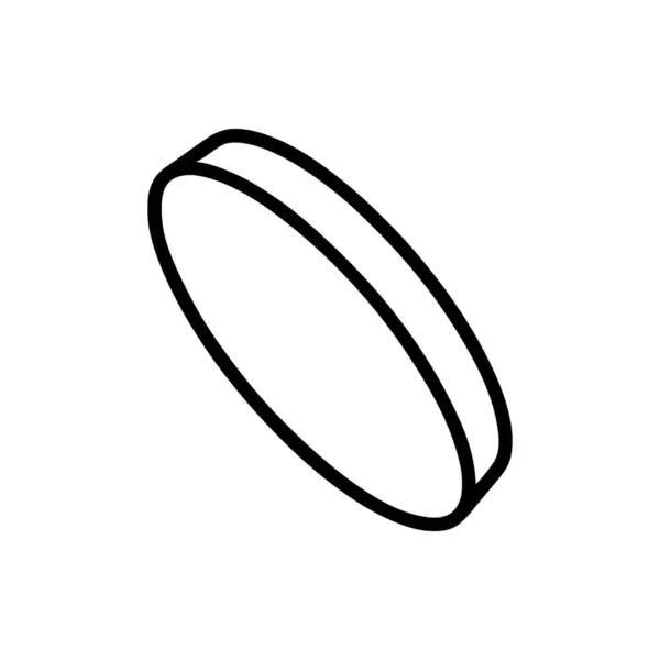 Icône Ligne Cercle Isolé Sur Fond Blanc — Image vectorielle