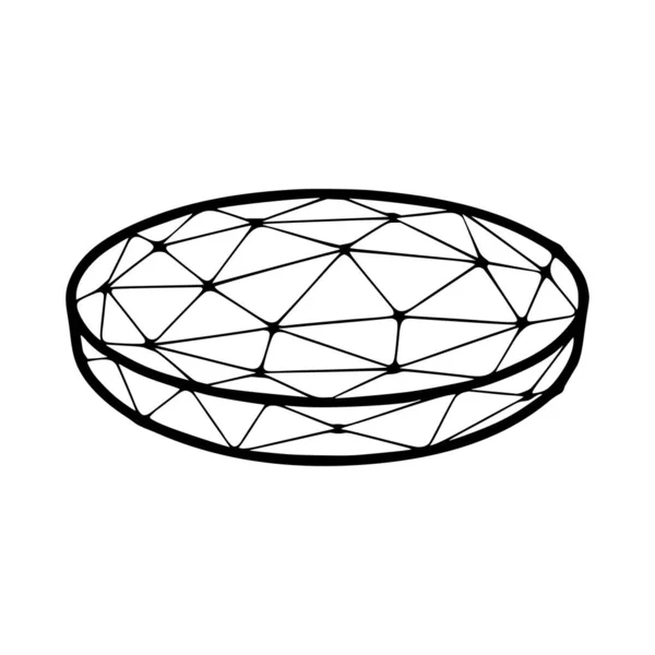 Kreis Polygonales Symbol Isoliert Auf Weißem Hintergrund — Stockvektor