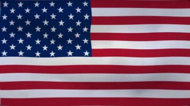 Dalgalı bir Amerikan bayrağının animasyonu. Ulusal, vatansever veya sembolik hareket grafikleri