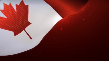 Dalgalı bir Kanada bayrağının animasyonu. Ulusal, vatansever veya sembolik hareket grafikleri