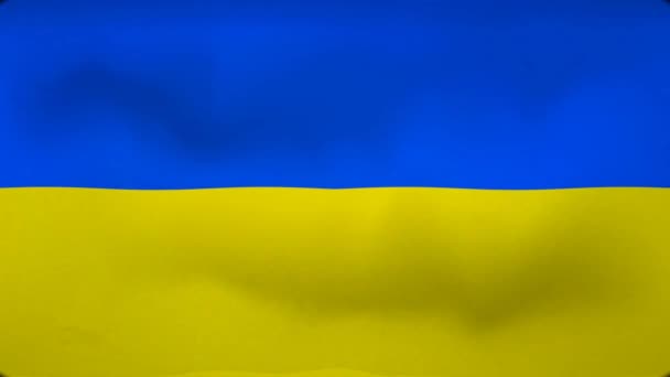 Animazione Una Bandiera Ucraina Ondulata Grafica Cinematografica Nazionale Patriottica Simbolica — Video Stock