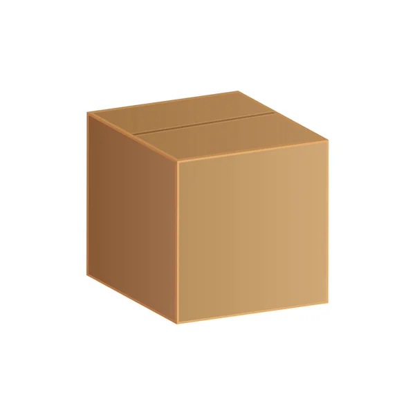 白い背景で隔離されたボール紙箱の現実的なベクトル イラスト — ストックベクタ