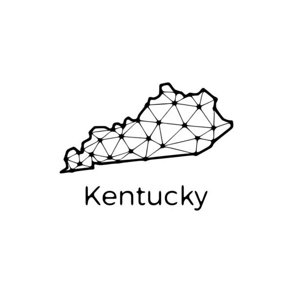 Mapa Estado Kentucky Ilustração Poligonal Feita Linhas Pontos Isolada Sobre —  Vetores de Stock