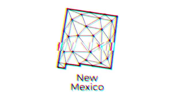 Nuevo México Mapa Del Estado Animación Estilo Poligonal Con Efecto — Vídeo de stock
