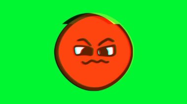 Arıza efektli şeytani ifade. Çizgi film yüz animasyonu, Emoji hareket grafikleri
