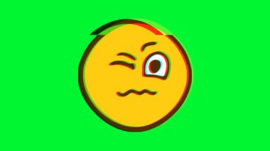 Kırpma efektli üzgün bir ifade. Çizgi film yüz animasyonu, Emoji hareket grafikleri