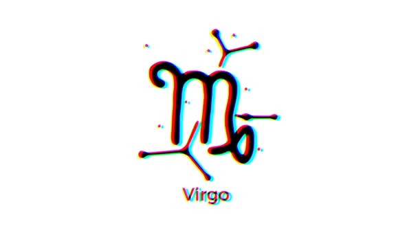 Virgo Zodiac Σημάδι Επίδραση Δυσλειτουργία Λευκό Φόντο Αστρολογικά Γραφικά Κίνησης — Αρχείο Βίντεο