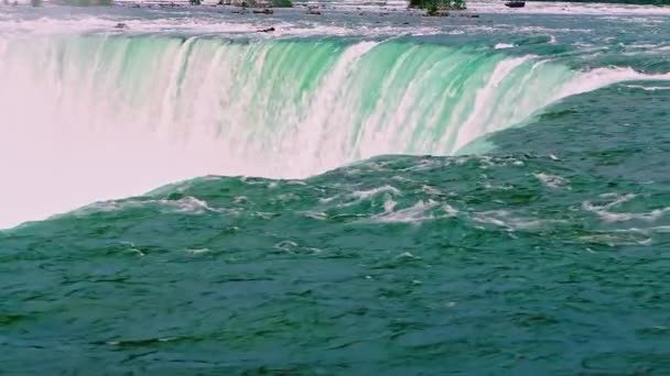 Close Cachoeira Niagara Câmera Lenta Lado Canadense — Vídeo de Stock