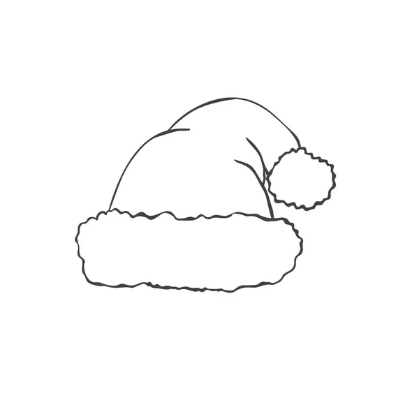 Chapeau Père Noël Dessiné Main Illustration Vectorielle — Image vectorielle