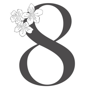 Kiraz dallı çiçek figürü. Düğün için Sakura Çiçek Numarası.