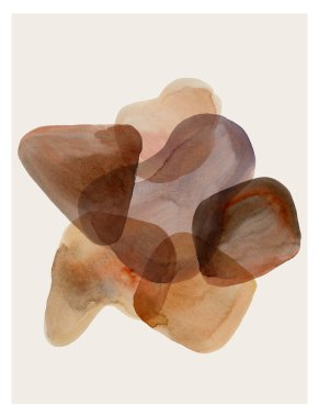 Suluboya Soyut Desenli Arkaplan. Moda Kart ve Posteri.