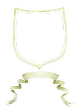 Beyaz Arkaplanda Kurdeleli Suluboya Bulutu.