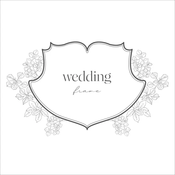 婚礼与花的顶点 线条艺术图解 — 图库矢量图片