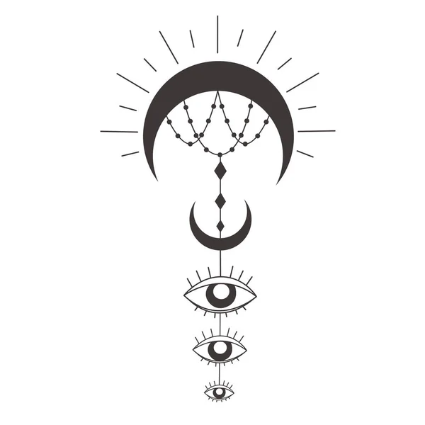 Ensemble Doré De Symboles Magiques Mystiques. Objets De Ligne D'occultisme  Spirituel Style Minimaliste Branché.