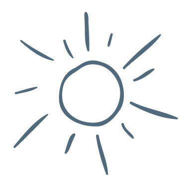 Line Art Illustration of Sun. Vektör Grafiği.