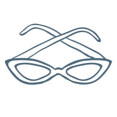 Güneş Gözlüklerinin Çizgi Sanat İllüstrasyonu. Vektör Grafiği.