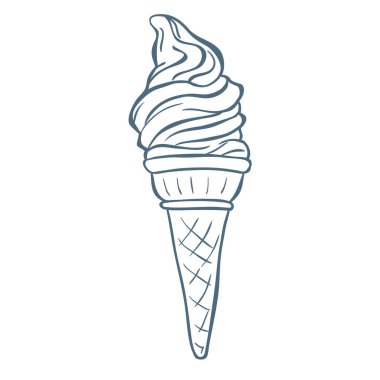 Dondurmanın Çizgi Sanat İllüstrasyonu. Vektör Grafiği.