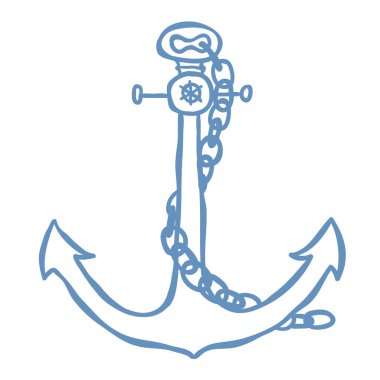 Anchor 'ın Çizgi Sanat İllüstrasyonu. Vektör Grafiği.
