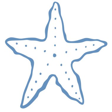 Denizyıldızının Çizgi Sanat İllüstrasyonu. Vektör Grafiği.