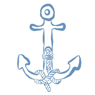 Anchor 'ın Çizgi Sanat İllüstrasyonu. Vektör Grafiği.
