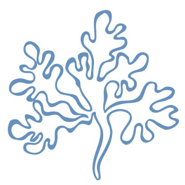 Deniz yosununun Çizgi Sanatı Çizgisi. Vektör Grafiği.