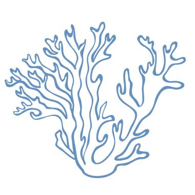 Deniz yosununun Çizgi Sanatı Çizgisi. Vektör Grafiği.