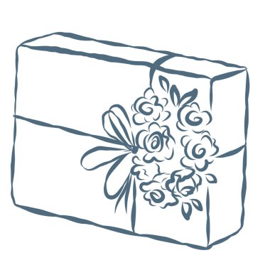 Hediye Çizgisi Sanat İllüstrasyonu. Vektör Grafiği.