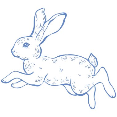 Şirin Çizgili Sanat Tavşanı. Vektör İllüstrasyonu.