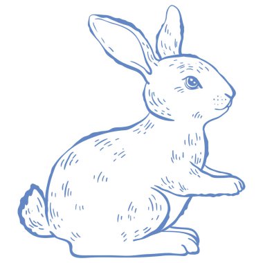 Şirin Çizgili Sanat Tavşanı. Vektör İllüstrasyonu.