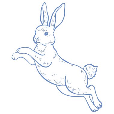 Şirin Çizgili Sanat Tavşanı. Vektör İllüstrasyonu.