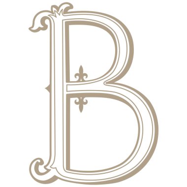 Vintage Letter ve Monogram B 'nin Vektör İllüstrasyonu.