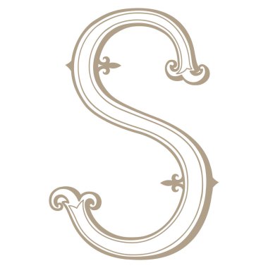 Vintage Harf ve Monogram S 'nin Vektör İllüstrasyonu.