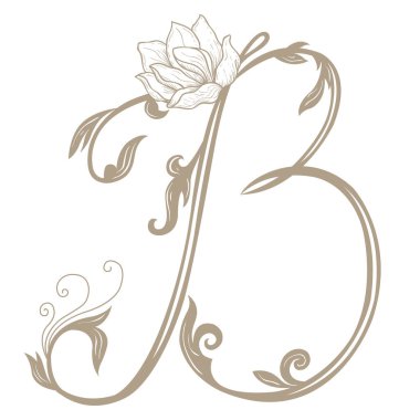 Vintage Letter ve Monogram B 'nin Vektör İllüstrasyonu.