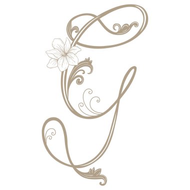 Vintage Letter ve Monogram G 'nin Vektör İllüstrasyonu.