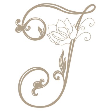 Vintage Harf ve Monogram I 'nin Vektör İllüstrasyonu.