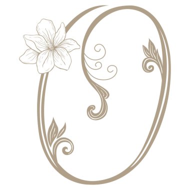 Vintage Harf ve Monogram O 'nun Vektör İllüstrasyonu.