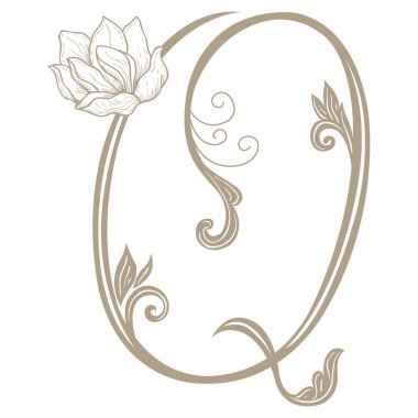 Vintage Letter ve Monogram Q 'nun Vektör İllüstrasyonu.