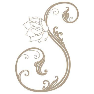 Vintage Harf ve Monogram S 'nin Vektör İllüstrasyonu.