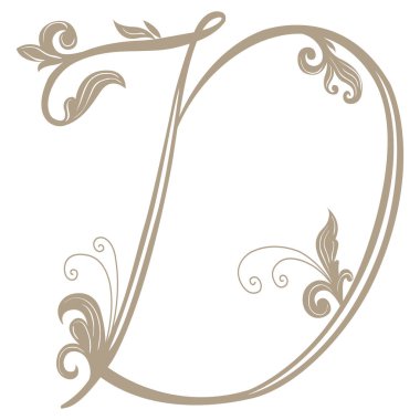 Vintage Letter ve Monogram D 'nin Vektör İllüstrasyonu.