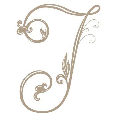 Vintage Harf ve Monogram I 'nin Vektör İllüstrasyonu.