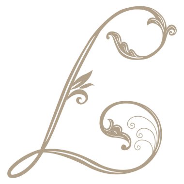 Vintage Harf ve Monogram L 'nin Vektör İllüstrasyonu.